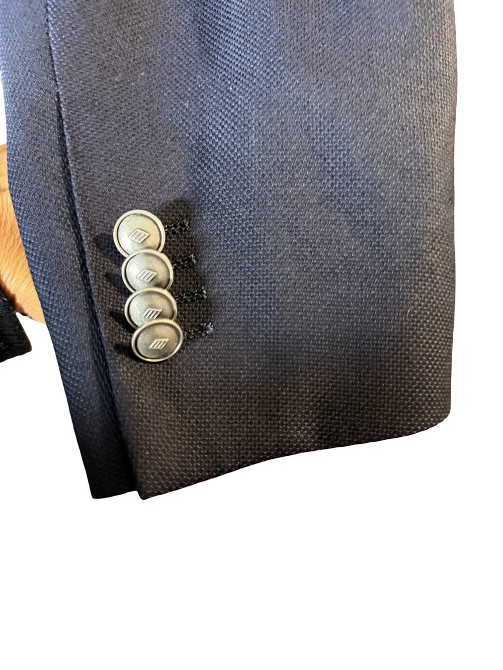 Joseph Abboud Blazer Mens 40 Reg Navy Heritage Super 110s Wool Two Metal Button